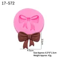 Moule en silicone nœud rose pour fondant et chocolat, taille 6,5x6x1,5cm 42g - Modèle 2 / Rose