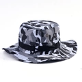 Tactical Boonie hat with black, white and grey camouflage pattern for sun protection - Black White Camouflage