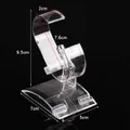 Clear acrylic watch display stand with curved support and large stable base for retail storage - 888 Clear Watch Stand Large