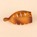 Brown tortoiseshell gradient banana hair clip with a matte finish for ponytail styling - Matte Tortoiseshell