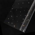 Transparent Christmas wrapping paper with shiny golden star pattern for gift bouquets - Star / Gold