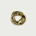 Adjustable gold and black striped snake wrap bracelet with flexible coiled design - Black Gold
