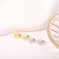 Mooie stijlvolle hartvormige kristallen letter S oorknopjes in goud en zilver, modieuze sieraden. - S
