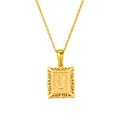 Collier en acier inoxydable plaqué or 18K avec pendentif carré ajouré lettre U - Lettre U (SP598G-U)