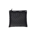 Portable black mesh cosmetic bag featuring MiloBliss branded webbing and zipper - Square Flat Mesh Bag / Black