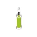 Clear acrylic wine bottle cooler with thermal lining for insulating a green glass bottle - Wine Bottle 7338