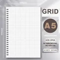 A5 frosted PP cover spiral notebook with grid inner pages, 80 sheets of 140x202mm paper - Plaid / A5 / Side-flip