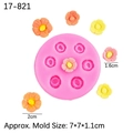 Stampo in silicone rosa per decorazione torte fondente fiori di ciliegio e sapone fai da te - 2# Fiore a 7 Cavità / Rosa