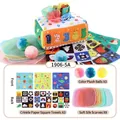 Educational baby tissue box toy set with crinkle papers and colorful silk scarves - Numbers Tissue Box (3 Square Cloths + 8 Silk Scarves + 3 Plush Balls) (1906-5A)