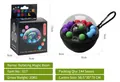 Rotating magic bead puzzle ball in black finish with colorful beads and retail packaging - 017 Magic Bead 3D Platter
