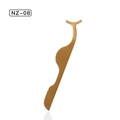 Golden glitter finish stainless steel false eyelash applicator tool model NZ-08 - NZ-08 Gold