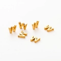 Detail of 6 gold vacuum-plated letter W charms for DIY jewelry making with 1.8mm hole - Letter W / Gold