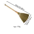 Handmade natural grass cleaning broom with a 38cm long bamboo handle for desk cleaning - Long Handle Style
