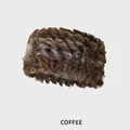 Pluche hoofdband van imitatie konijnenbont in koffiebruin met dikke textuur - M (54-58cm) / Bruin