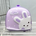 Pink and purple hard shell backpack for kids featuring a 3D cartoon bunny design - Purple