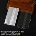 Clear 7x12cm food grade transparent packaging bags for candy and snacks 100pcs pack - 7x12cm