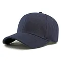 Klassische marineblaue Baumwoll-Baseballkappe mit gebogenem Schirm und sechs Paneelen - Einheitsgröße (55-60cm) / Marineblau