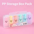 Set of 6 mini pill-shaped highlighters in pastel colors with cute smiley face clips - Smiley Face