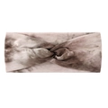 Braunes und graues Tie-Dye Yoga Stirnband mit Knotendesign und elastischer Textur - Batik 5