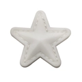 Parche de estrella blanca de PVC suave con costuras detalladas para ropa y bolsos - Estrella de PVC / Blanco