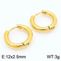 Minimalist 18K gold stainless steel hoop earrings in 12x2.5mm size for daily wear - 12*2.5mm Gold Ke113194-zz / A Pair Of [inner Diameters]