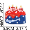 Detailed size view of birthday cake embroidered patch with 1776 candle and 5.3cm height - 1776 Cake (W31GQ-12-15)