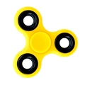 Three-leaf fidget spinner toy in yellow plastic frame with black circular weights - Classic Yellow with Iron Weight