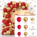 120PCS Red and Gold Balloon Garland Kit with confetti latex balloons for party decor - Red Gold Sequins Celebration Style (Set 063)