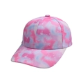 Detail of pink and light blue tie-dye baseball cap with starry starburst patterns - Colorful Galaxy - Pink Blue Gradient