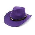 Purple western cowboy hat featuring a silver bull head metal accessory and leather band - M (56-58cm) / Purple