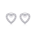 Orecchini a cerchio a cuore in argento S925 con pietre moissanite scintillanti - E13226-Cuore cavo con certificato GRA