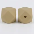 Perline ottagonali in silicone da 17mm per dentizione fai-da-te grigio terra giallo - 85# Giallo Grigio Terra