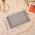 Gray velvet jewelry tray for rings and earrings in rectangular open display - Empty Tray / Gray
