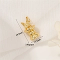 Gold plated rabbit and lucky bag pendant with dimensions 24.3mm by 11.5mm - Lucky Rabbit Bag