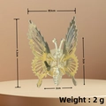 Golden butterfly hair clip for women with realistic moving wings and metallic finish - Car Decor Style / Gold