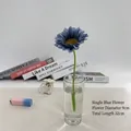 Artificial blue gerbera flower with 9cm head diameter and 32cm stem for home decor - Blue (9cm/32cm)