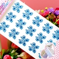 Detailed blue crystal flower stickers for DIY craft and kids party makeup decoration - Butterfly Blue