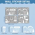 71-piece white snowflake and village static Christmas window stickers set in 4 sheets - Snowy Architecture (UV24Y12722S_T) / 20x30cmx4 Sheets