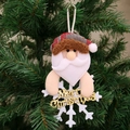 Addobbo di Babbo Natale per l'albero con cappello a quadri rossi e scritta Merry Christmas - Babbo Natale