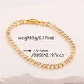 Dettaglio bracciale tennis dorato con zirconi marquise e specifica del peso di 5g - Oro