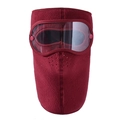 Winter thermal fleece face mask in burgundy with detachable protective goggles and air holes - Extended Neck Protector - Wine Red