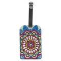 5D DIY diamond painting luggage tag with colorful mandala pattern and black strap - Geometric Mandala