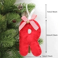 Christmas tree ornament featuring a red felt letter R with bow and small golden bell - R-Bell