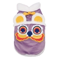 Festive purple pet winter vest with traditional lion embroidery and faux fur trim - S / Light Purple