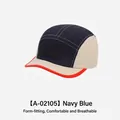 Navy blue and beige quick-dry camp cap with red piping, model A-02105, 5-panel style - 54-58cm (Adjustable) / Navy Blue