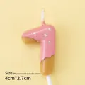 Pink drip number 7 birthday candle with gold glitter coating and plastic stand - Chocolate Number 7 / Pink
