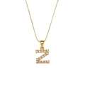 18K gold plated snake chain necklace with Z letter pendant and white cubic zirconia - Letter Z