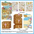 Set di adesivi fai-da-te a tema oceano con decalcomanie PET e cartoncino pieghevole - Scrigno del Tesoro del Granchio