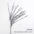Silver sequin decorative branch 60cm length for DIY floral arrangements and holidays - 1 Piece / Silver