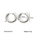 Silver 23mm stainless steel hoop earrings for women with minimalist thick ring design - Silver Style 23mm (HC-E10137-S)